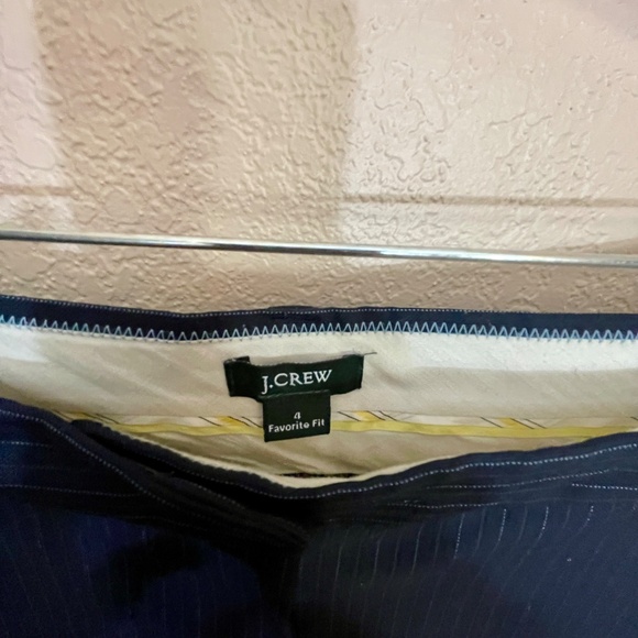 J. Crew Women's Size 4 Navy Pinstripe Favorite Fit Trousers Dress Pants - Picture 2 of 11